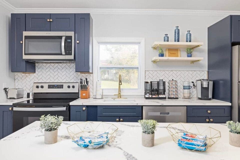 A perfect kitchen for the home chef—everything you need to make a delicious meal.