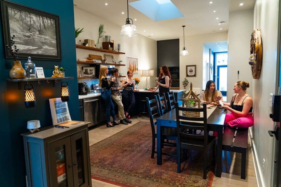 Fully stocked kitchen—coffee, tea, snacks, and everything you need to cook or chill.