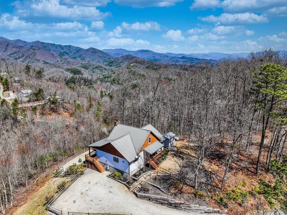 Front of house with Great Smoky NP in background