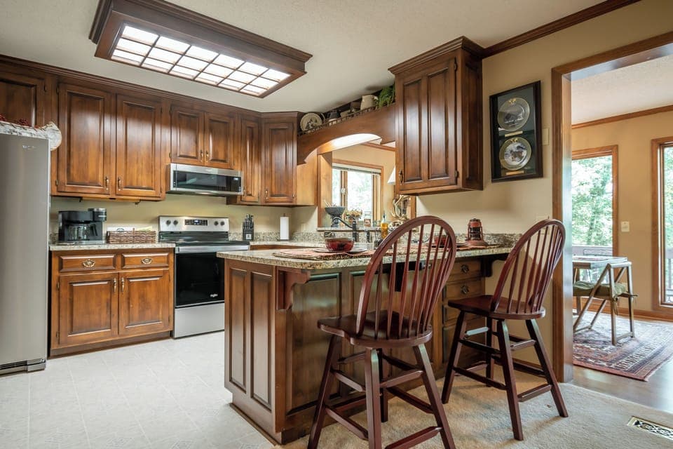 Kitchen bar with additional seating