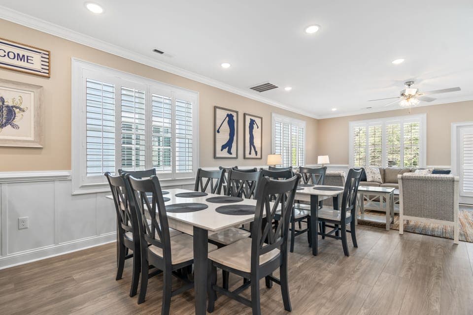 Gather around this spacious dining area where you'll share memorable meals with loved ones in elegant comfort.