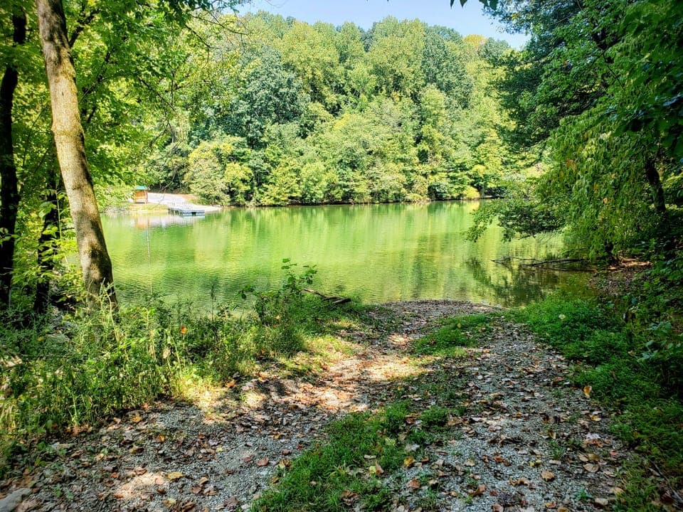 Swimming or fishing area across from boat ramp. 