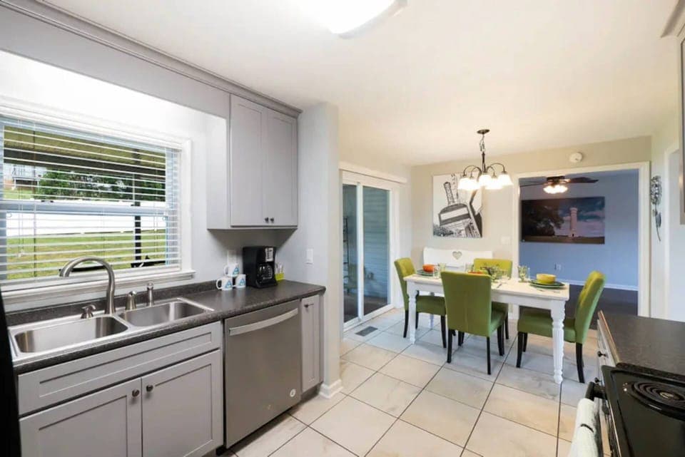 Open concept kitchen dining area