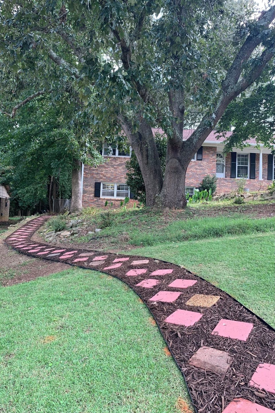 You will follow this path to the apartment's private entrance.