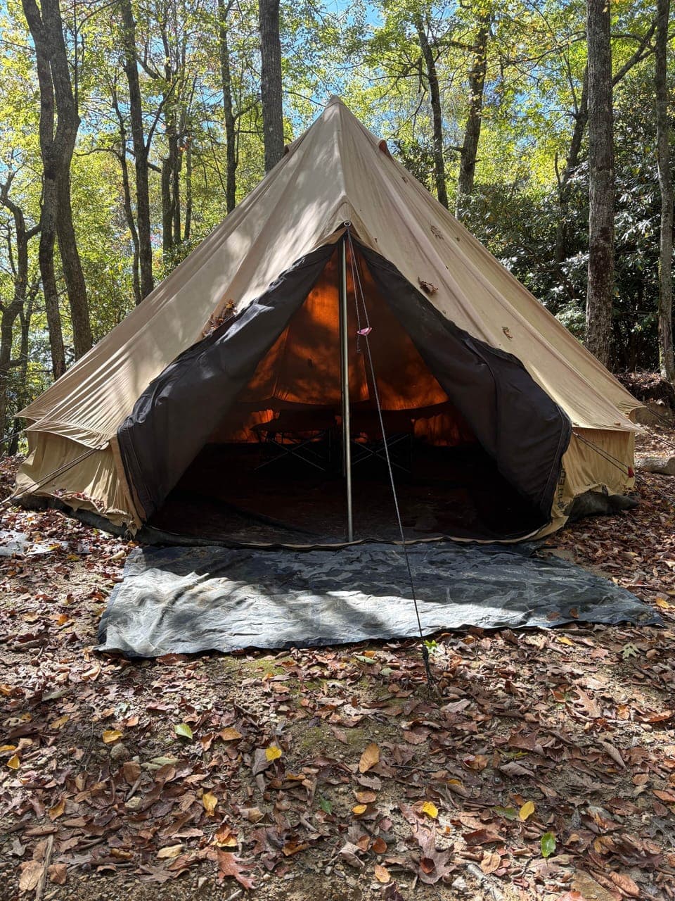 Bell tent open