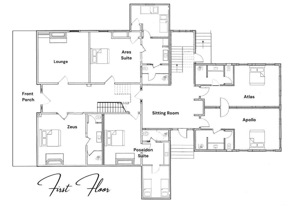 First floor floorplan of The Athenian
