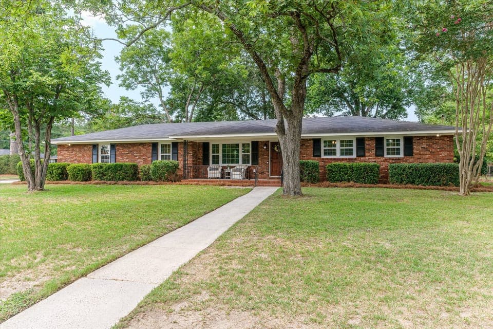 single story brick ranch home 