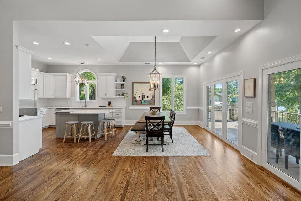 Eat in kitchen area with seating for 8.