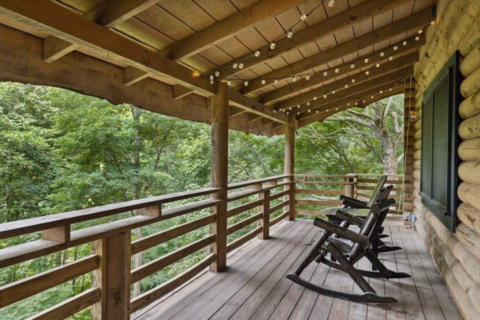 Covered Deck with Rocking Chairs
