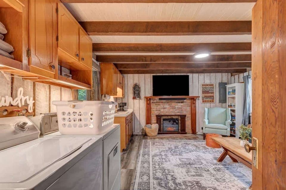 Living Room with Laundry Station