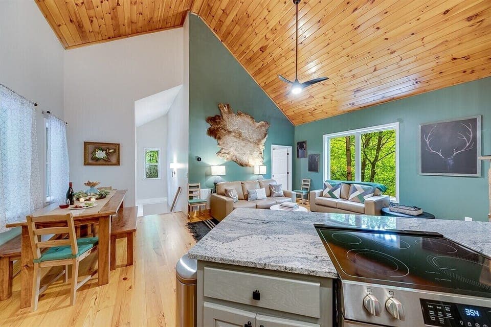 Kitchen view of living area