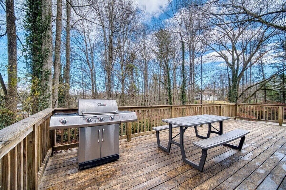 Open Deck with Gas Grill and Dining Table
