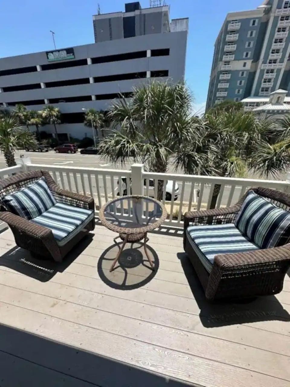 Relax in the sunny courtyard with plush outdoor seating