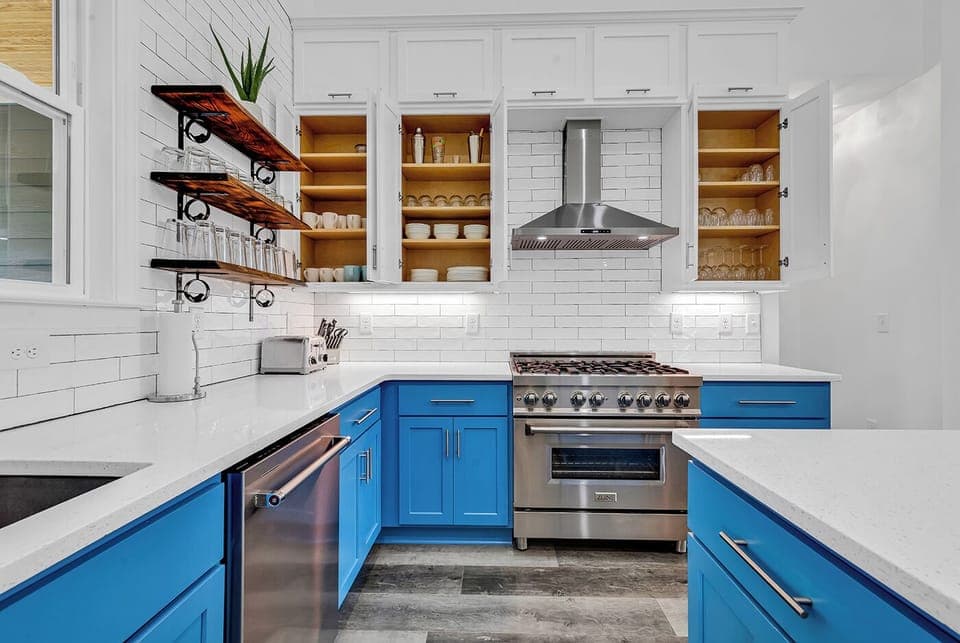 Kitchen is stocked with plenty of crockery and cutlery for your stay.