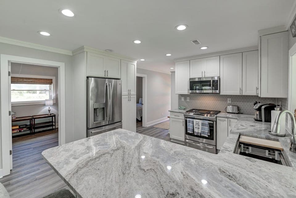 Modern kitchen that is fully stocked! 