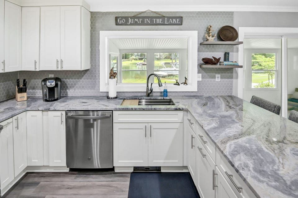 Views of the lake from the kitchen
