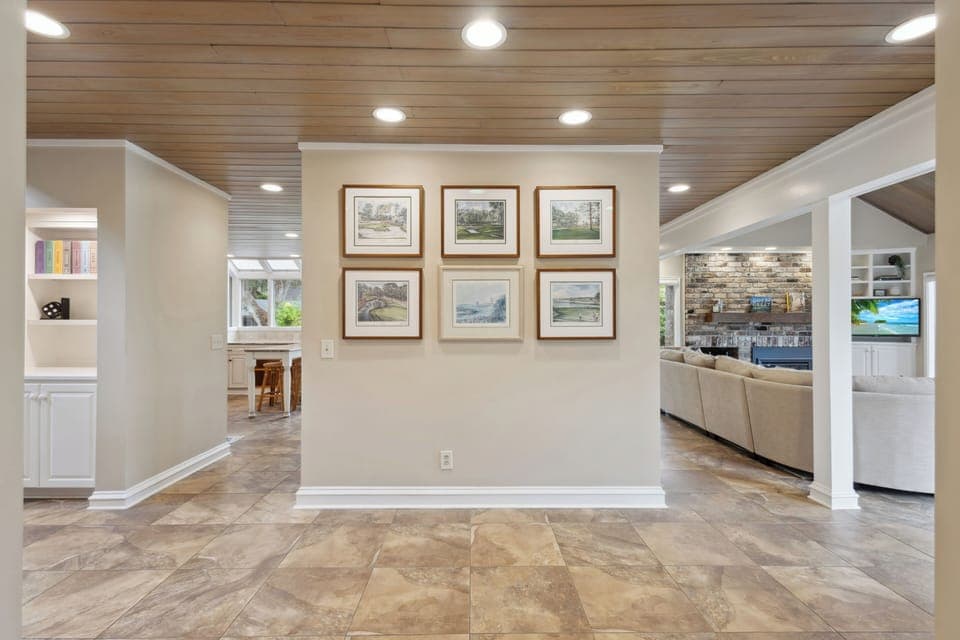 The soft lighting, natural wood accents, and open design welcome you to relax and unwind.