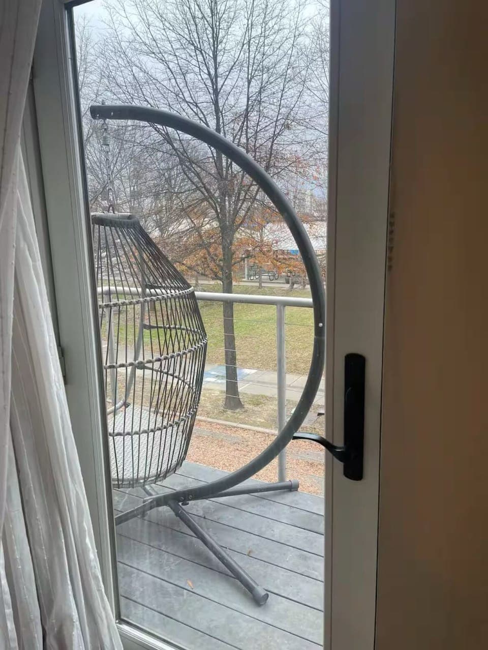 Enjoy your morning coffee sitting out on the patio overlooking the park.