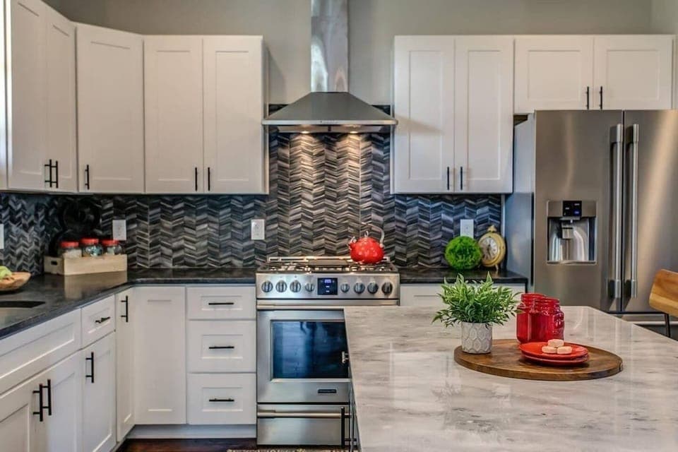 Spacious kitchen with room to cook and room to gather