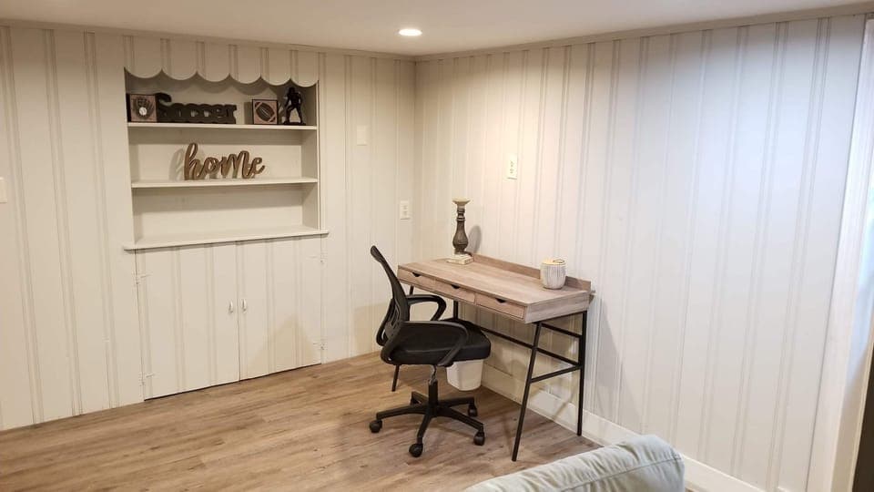 Desk in the basement
