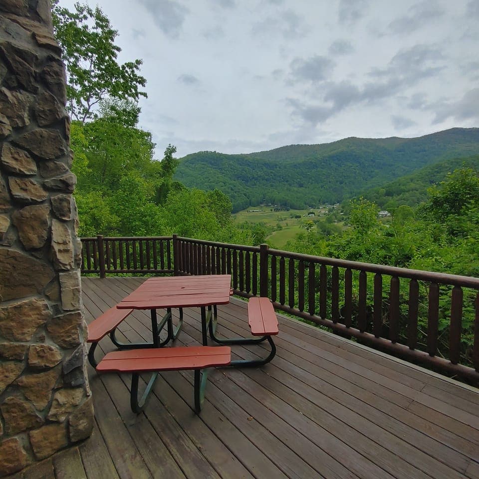 Sweeping valley and mountain views from the private back deck.