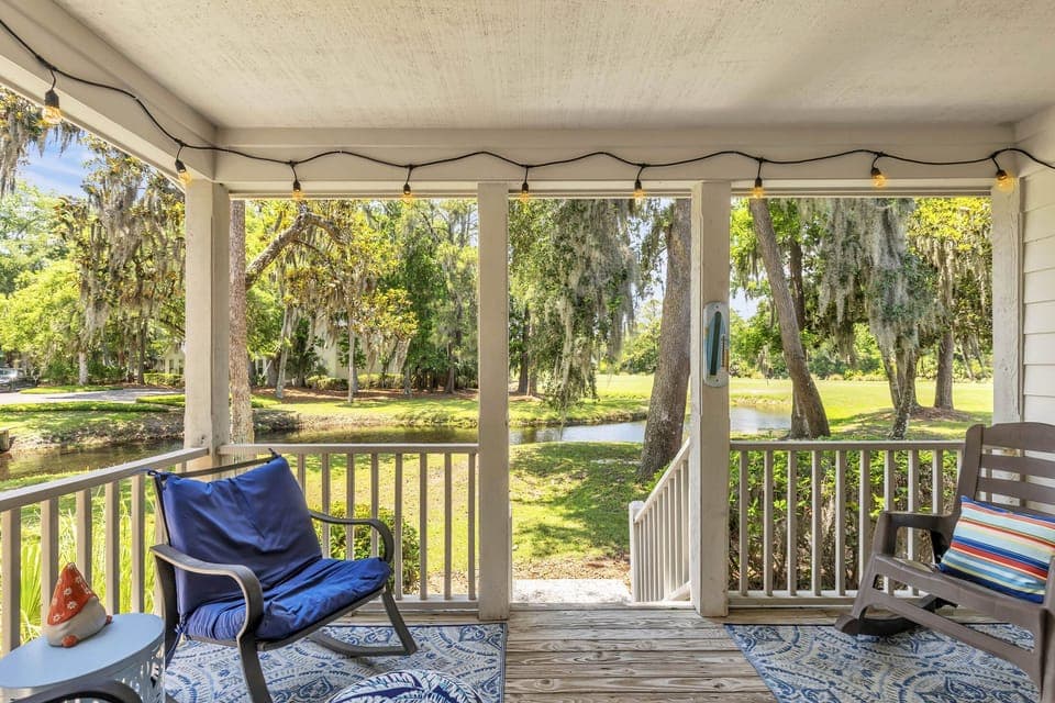Private Back Porch Overlooking Lagoon and Golf Course