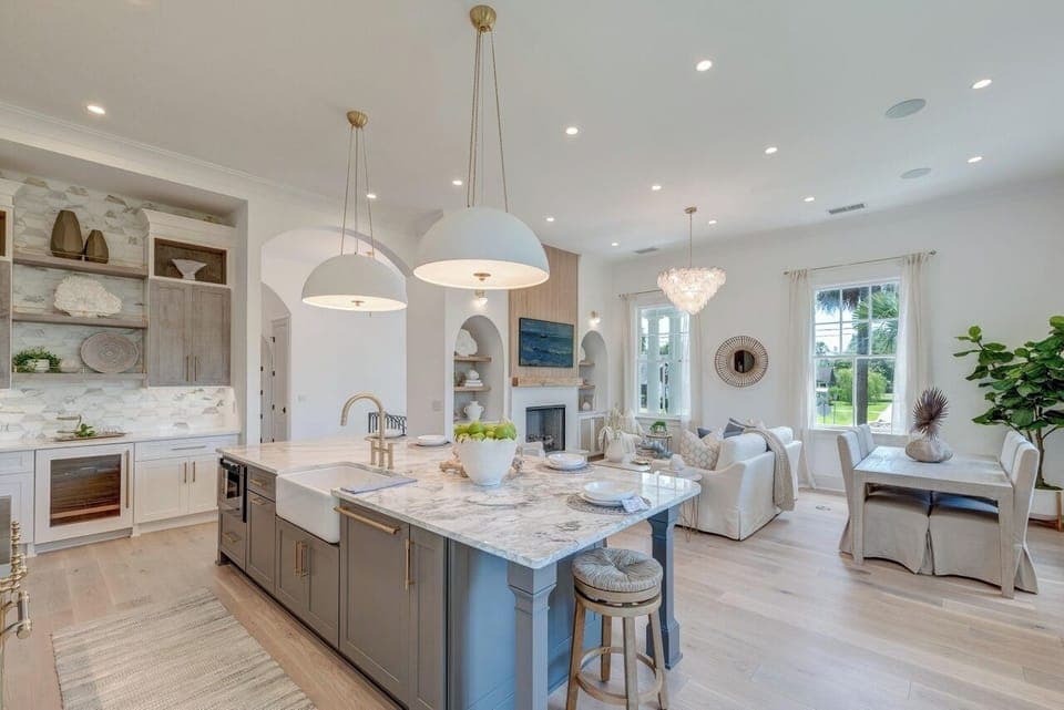 Kitchen, Dining, and Livingroom