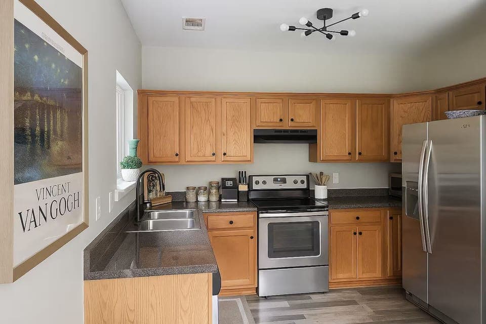Spacious countertops and everything for meal prep