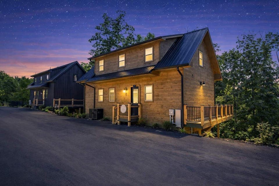 Front exterior view - free onsite parking is available. 