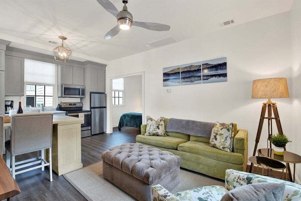 Unwind in the cozy carriage—a private retreat right in your back yard.