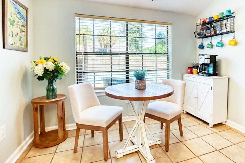 Bright & Functional Kitchen Ample counter space and natural light make this kitchen ideal for cooking together. Prepare meals as a group, mix cocktails, or keep snacks flowing all day long.