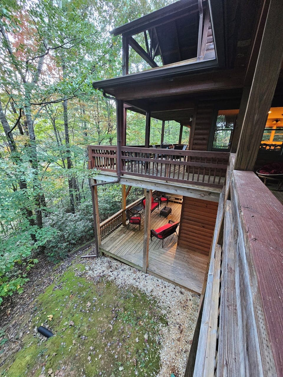Deck overlooking nature and the golf course on every level 