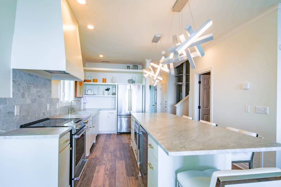 When you enter the home, you'll find this stunning kitchen with top of the line fixtures and appliances.