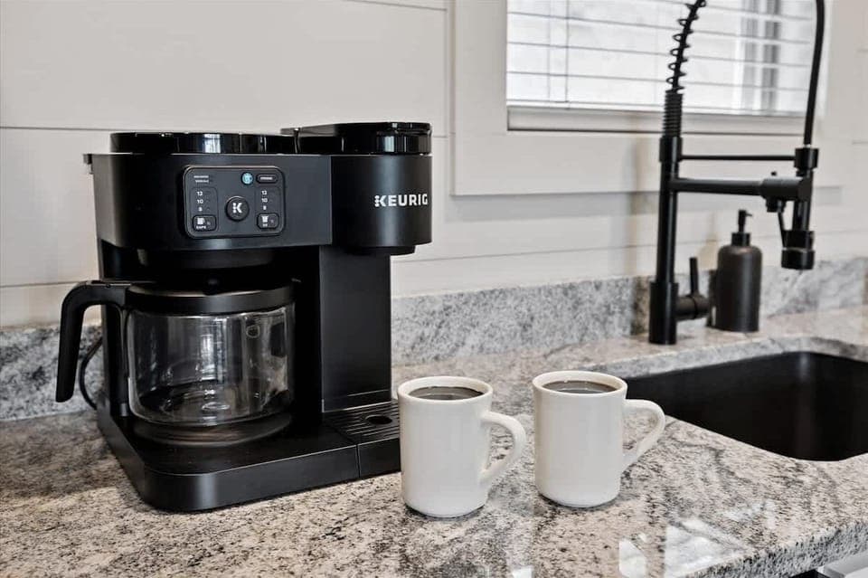 Coffee Corner: Sip fresh brews from your personal Keurig while enjoying stunning granite countertops!