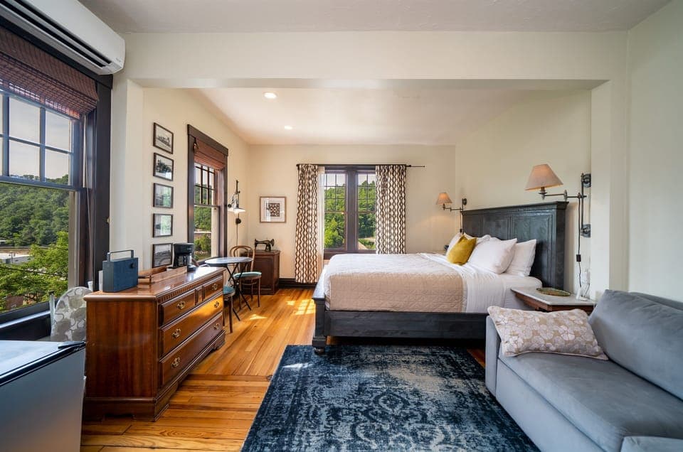 Room #3, on the second floor, has a king bed, optional pullout sofa bed and an en suite bathroom.