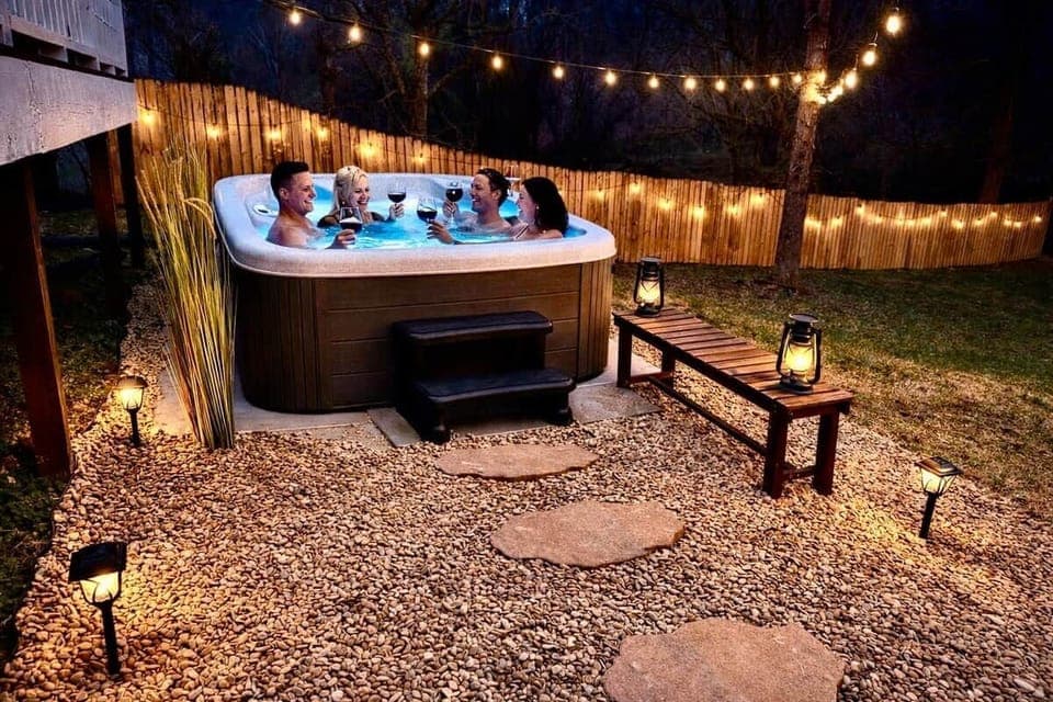 Welcome to your own private hot tub oasis. 