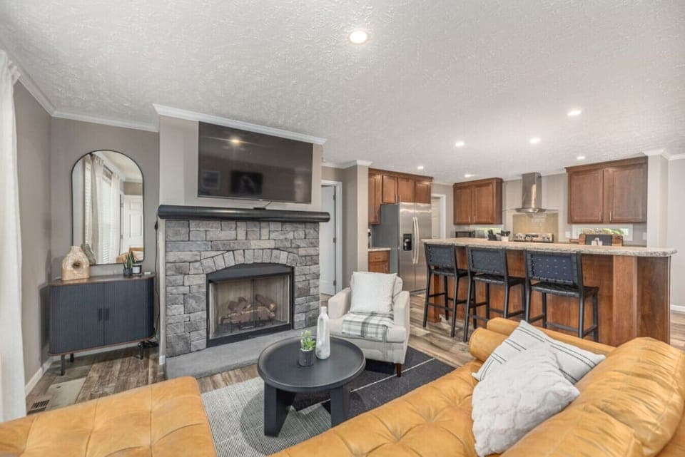 Living room with gas fireplace