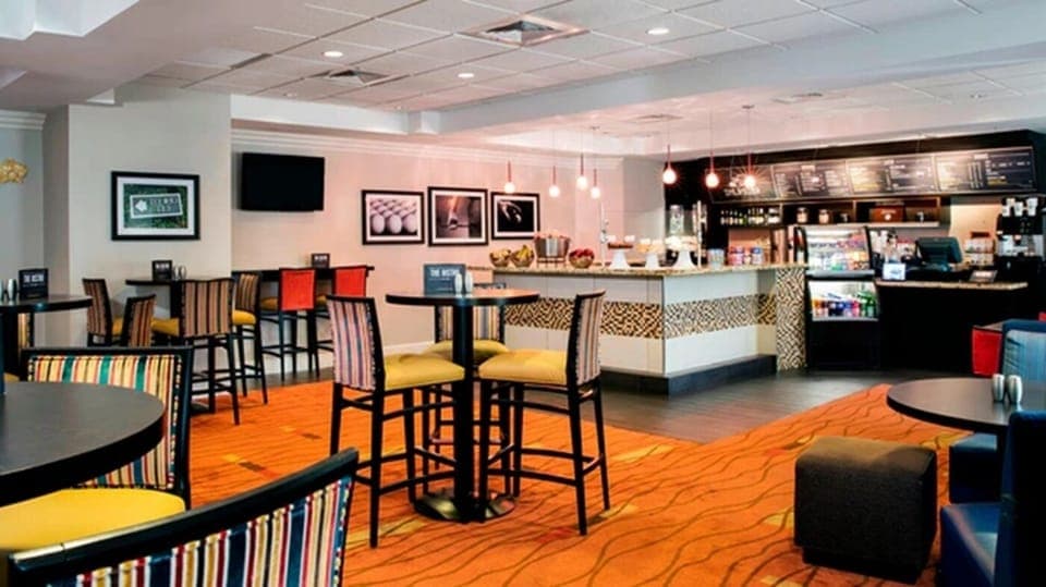 Settle in for a relaxed meal in the lively bistro.