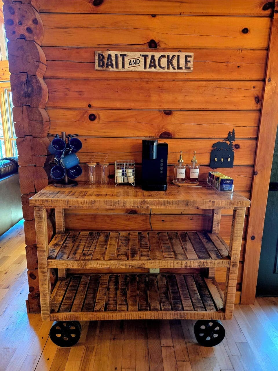 Coffee and tea bar area.
