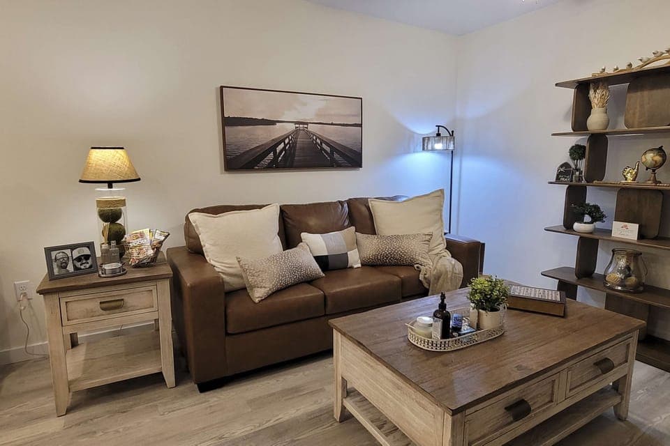 Elegantly designed for relaxation with chic decor and warm lighting!