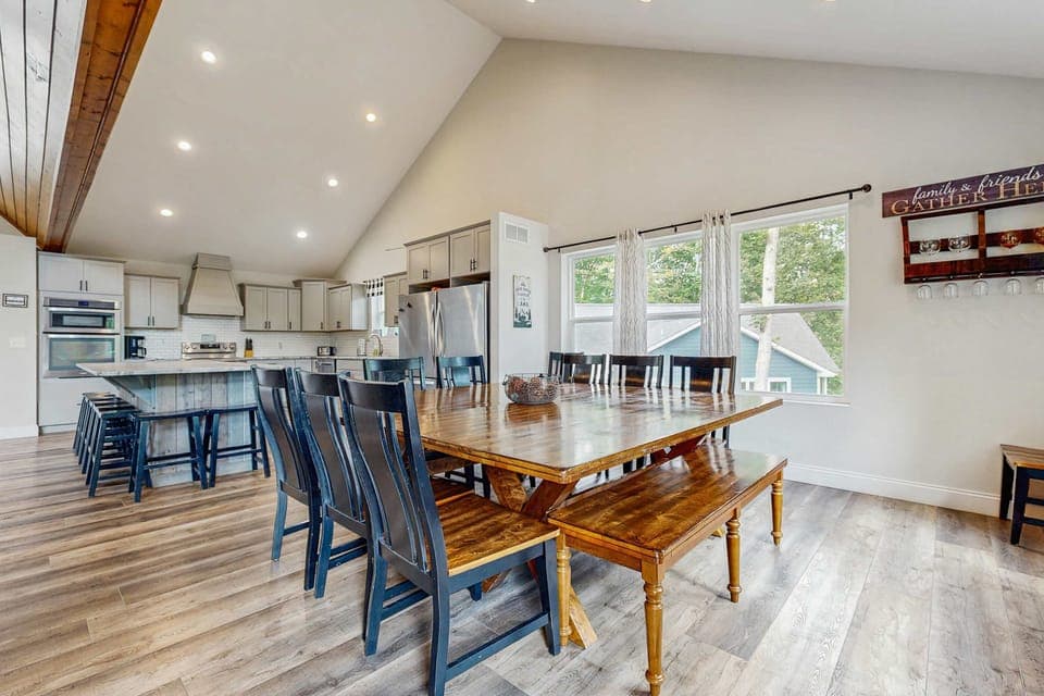 Gather around the spacious table, perfect for feasts and laughter!