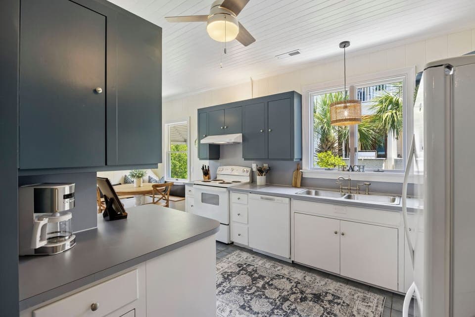 A spacious, well-equipped kitchen made for easy meal prep and family gatherings.