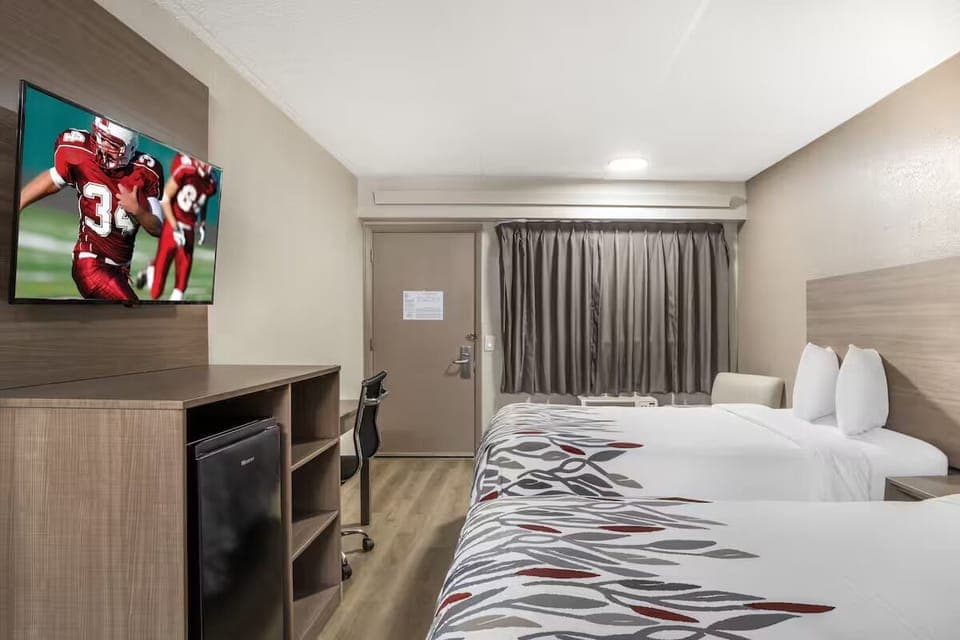 Stretch out with two cozy beds and a calm, bright room.