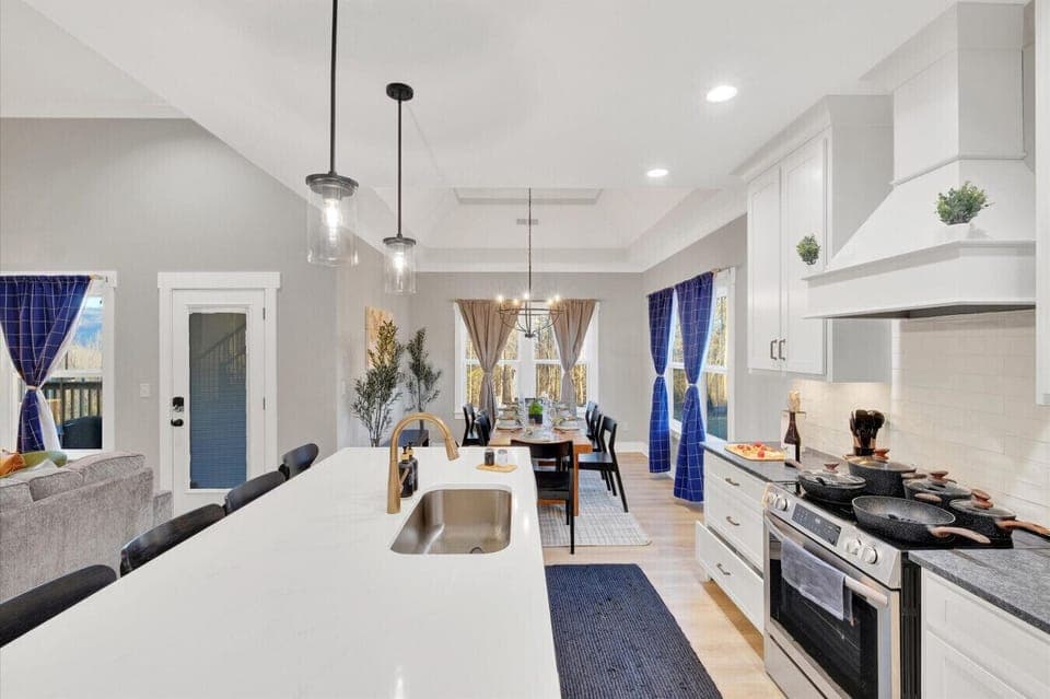 Spacious and fully stocked kitchen