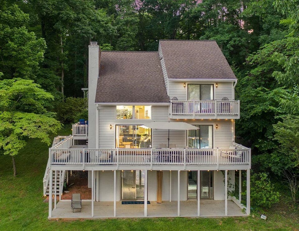View of the house from Lake Norman
