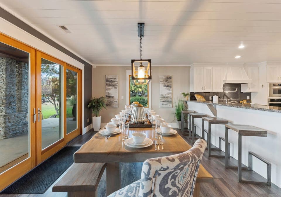 Dine with a view of the lake.