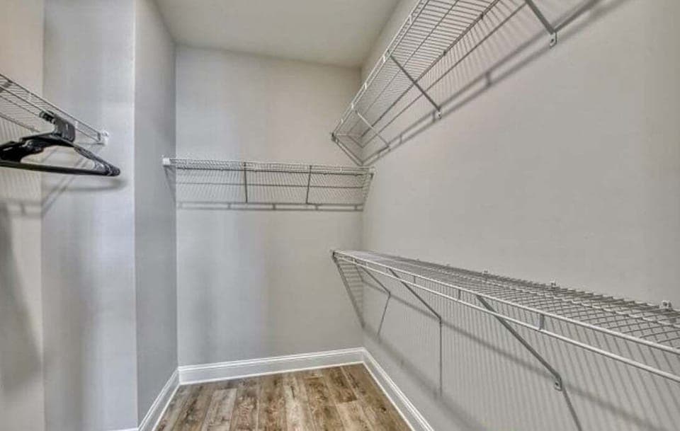 Plenty of storage space to unpack, stay organized, and feel right at home.