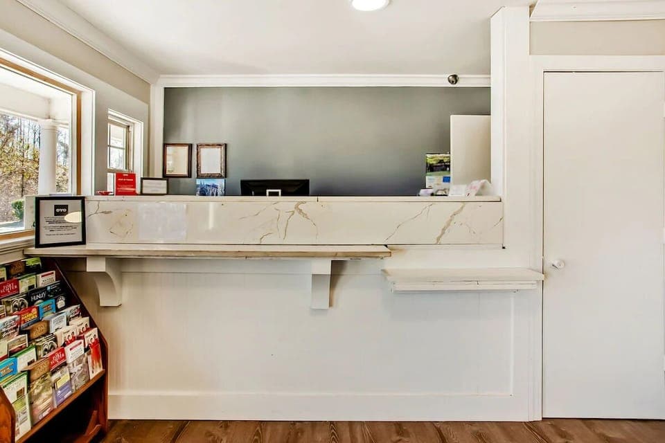 Check in smoothly at the bright front desk reception area.