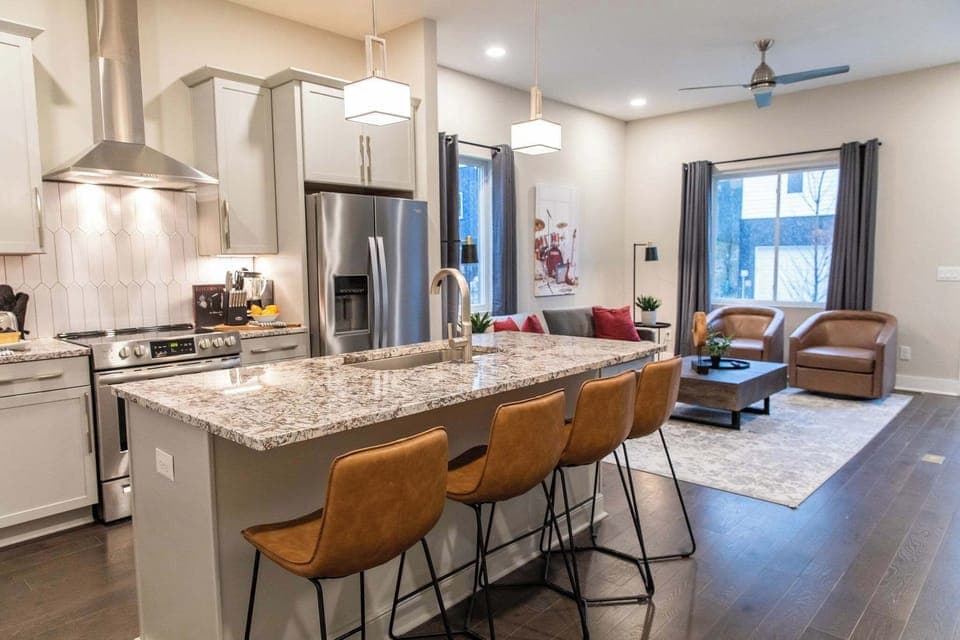 Homey kitchen stocked for family meals and shared moments.