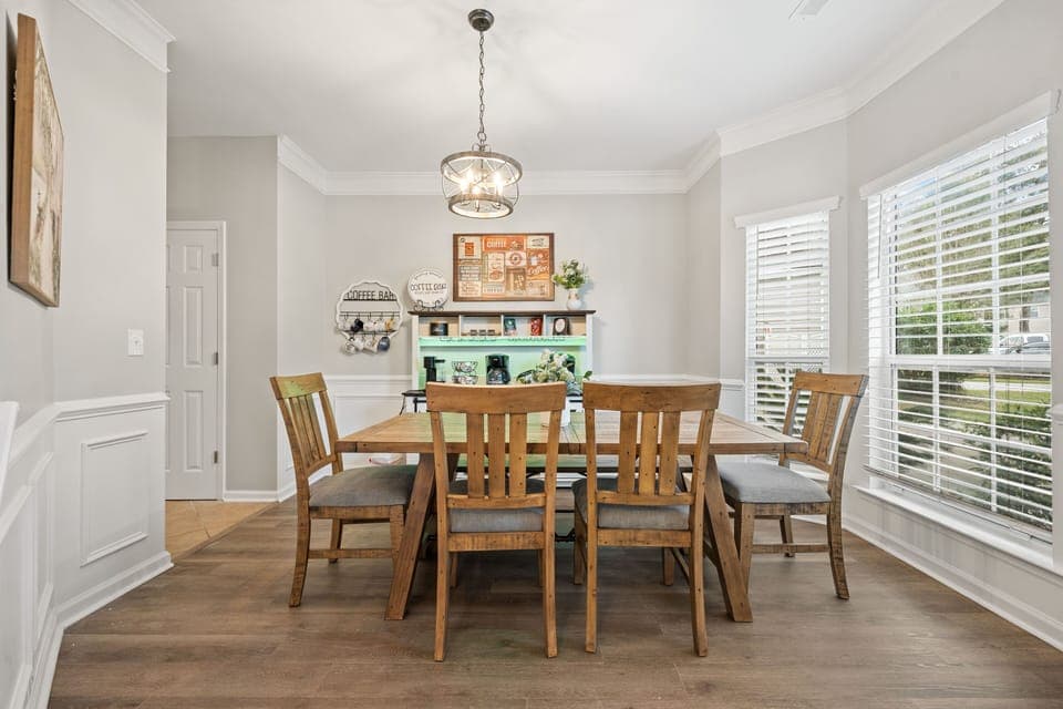 Bright dining area for shared meals